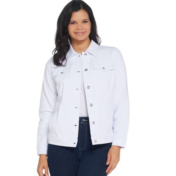 NWOT Quacker Factory Dream Jeannes Button Front Jacket | Size M - Picture 1 of 10